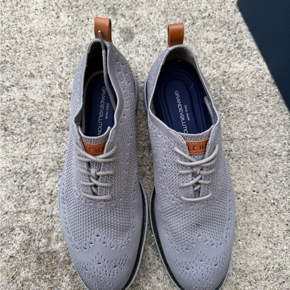 Cole Haan Men's Light Gray Knit Oxfords - Picture 1 of 6
